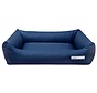 Dog Bed Faux Leather Navy Blue