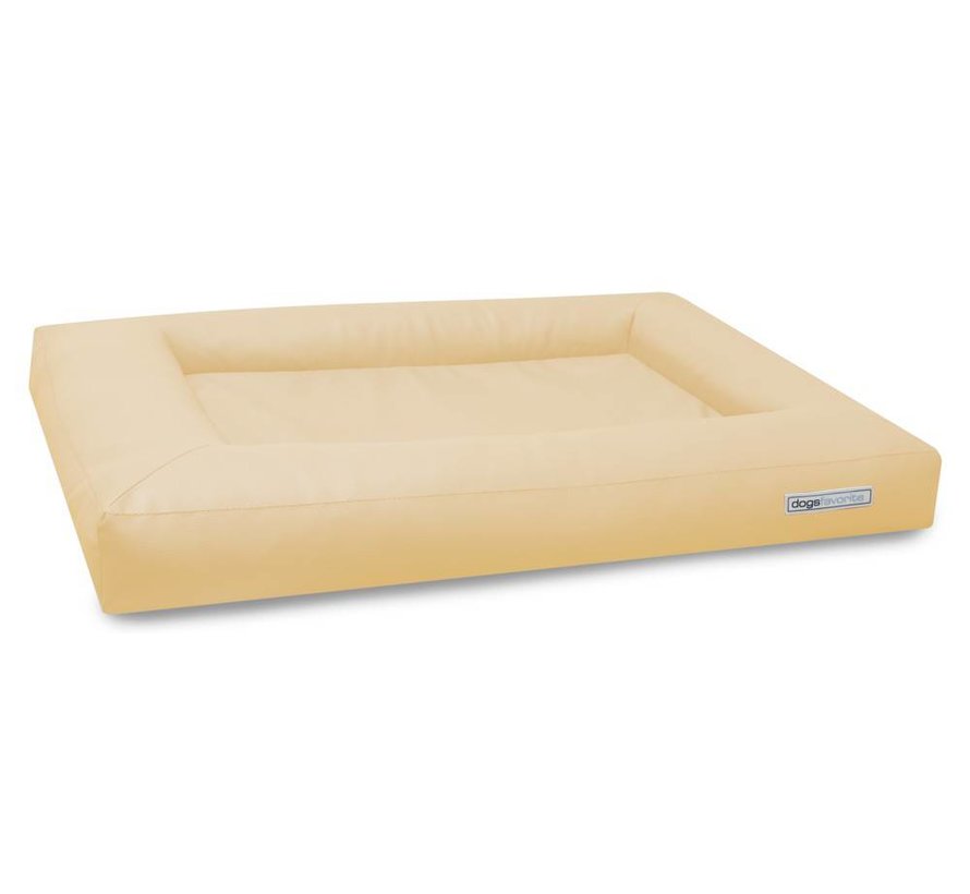 Dog Bed Cube Artificial Leather Cream