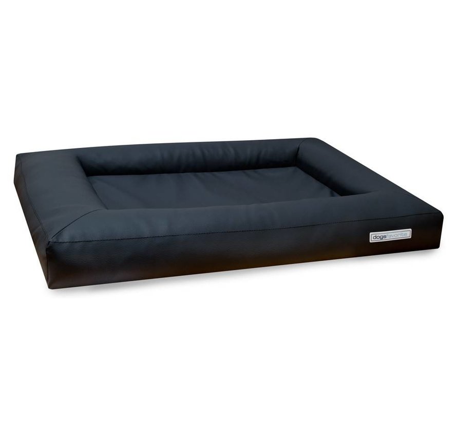 Dog Bed Cube Artificial Leather Dark Grey