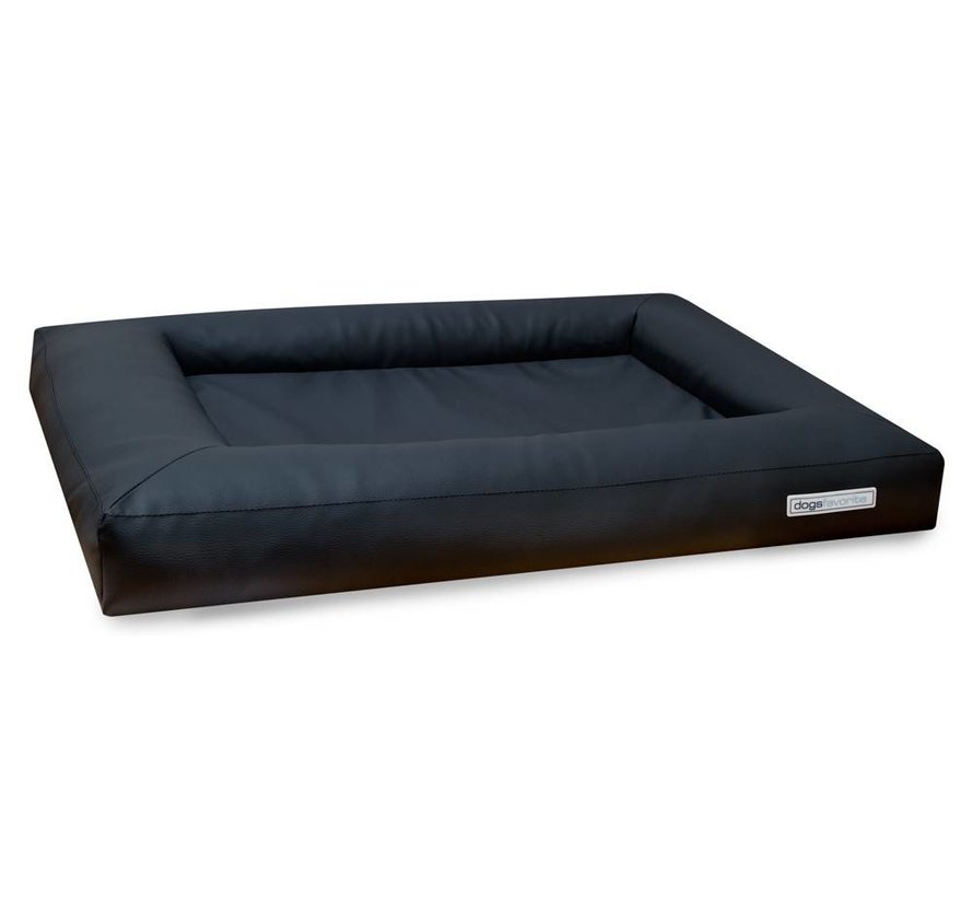 Dog Bed Cube Faux Leather Dark Grey
