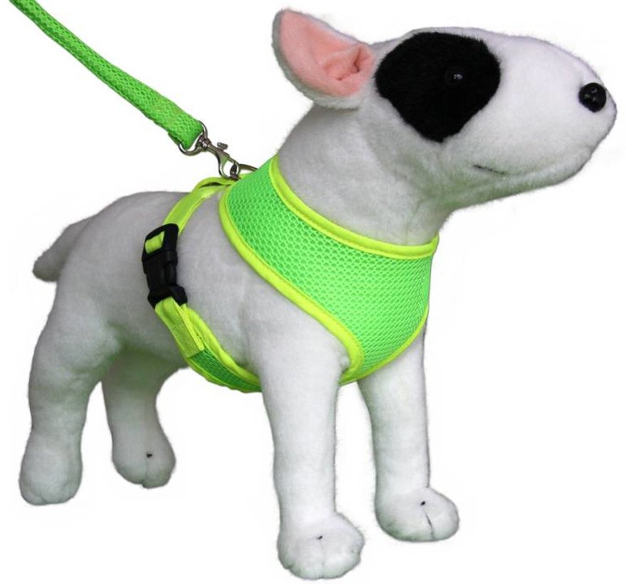 Dog Harness Round Loop Harness Mesh Fluo Green