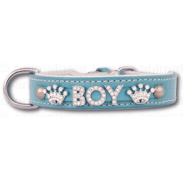 Doxtasy Dog collar with name Medium Babyblue