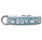 Dog collar with name Medium Babyblue