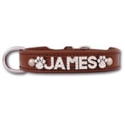 Doxtasy Dog collar with name Medium Brown