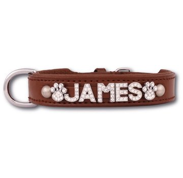 Doxtasy Dog Collar With Name Brown (Medium)