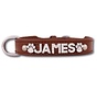 Dog collar with name Medium Brown