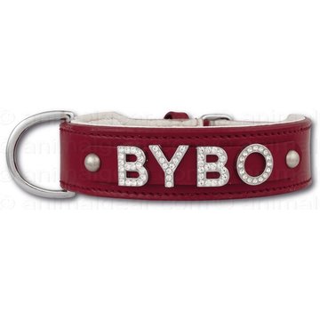 Doxtasy Dog collar with name Medium Red