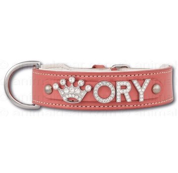 Doxtasy Dog collar with name Large Pink