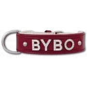 Doxtasy Dog collar with name Large Red