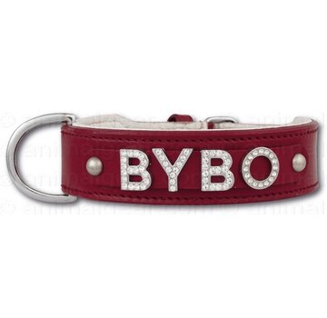 Doxtasy Dog collar with name Large Red