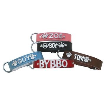 Doxtasy Dog collar with name Large Baby Blue