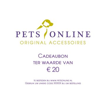 Petsonline Cadeaubon 20 euro