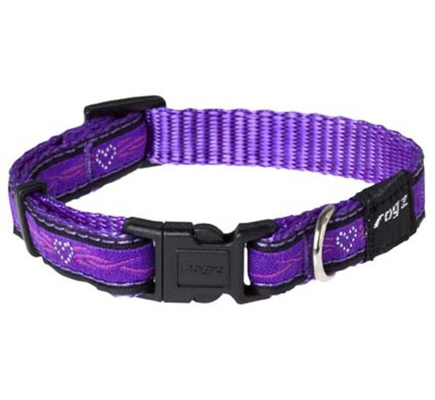 Dog Collar Fancy Dress Purple Chrome