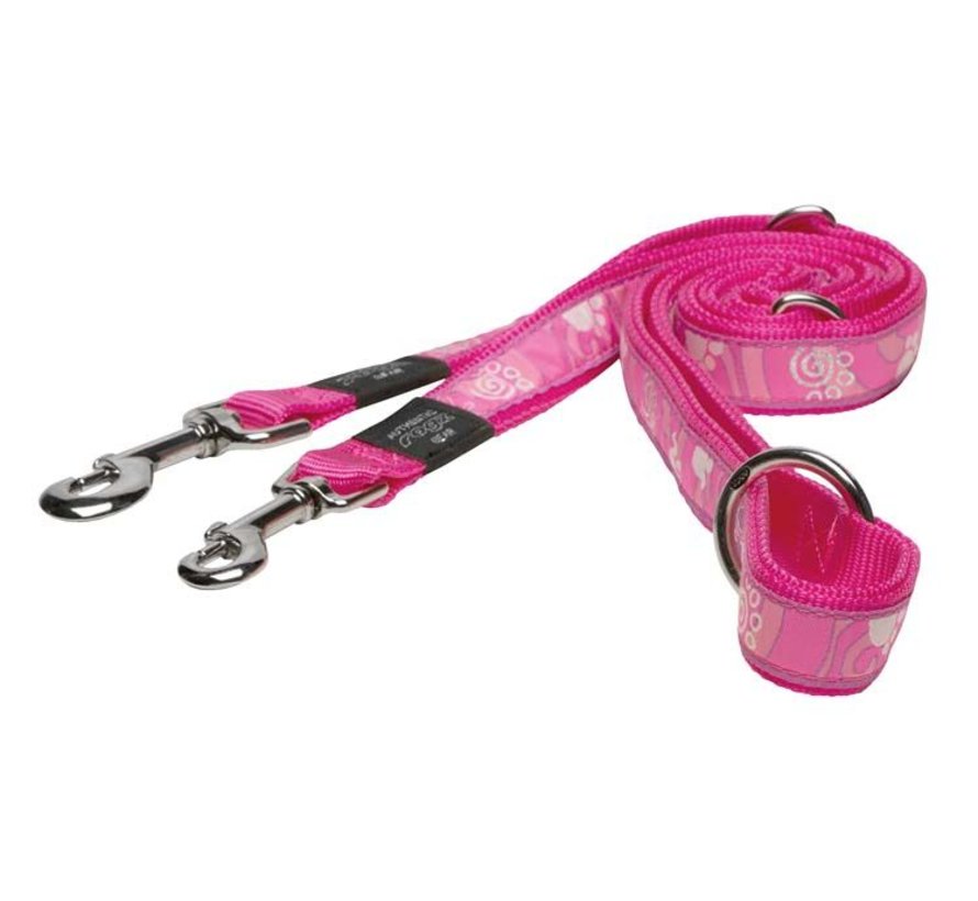Dog Leash Fancy Dress Multi Purpose Pink Paw