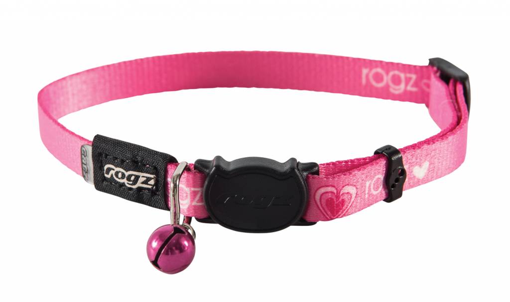 Afbeelding Kattenhalsband KiddyCat Pink Hearts door Petsonline