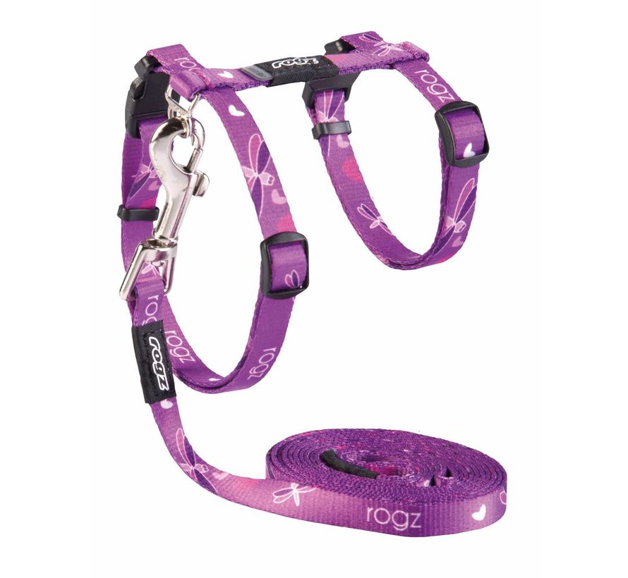 Cat Harness KiddyCat Purple Dragonfly