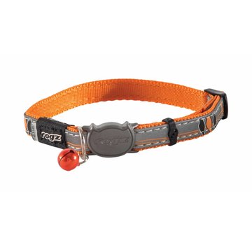 Rogz Cat Collar NightCat Orange Birds