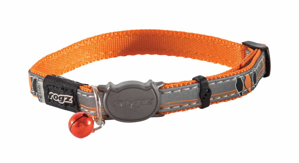 Afbeelding Kattenhalsband NightCat Orange Birds door Petsonline