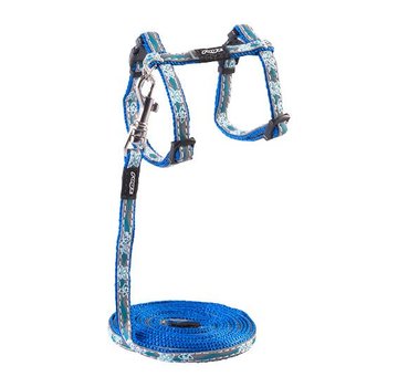 Rogz Cat Harness NightCat Blue Floral