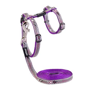 Rogz Cat Harness NightCat Purple Budgies