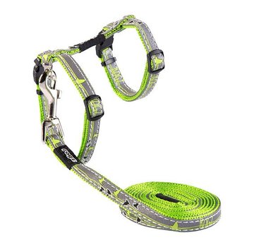 Rogz Cat Harness NightCat Lime Swallows