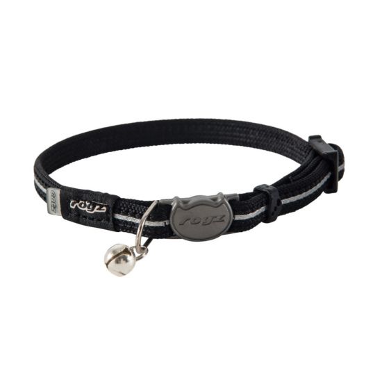 Rogz Alleycat Halsband Zwart - Kattenhalsband - 1.1 x 23.6 cm