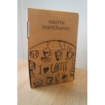 Nu Koffie Houten roerstokjes in dispenser box