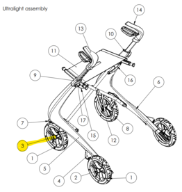 byACRE Eje de la rueda delantera
