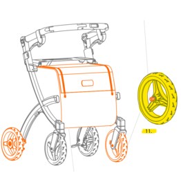 Rollz Rollz Flex Vorderradmontage mit Lagern, Distanzhülse und Mutter