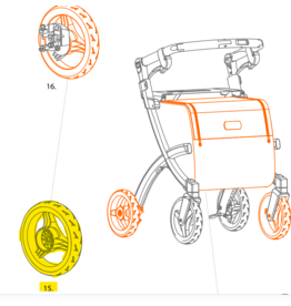 Rollz Achterwiel exculsief trommelrem montage