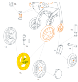 Rollz Rollz Motion Performance achterwiel inclusief trommelrem
