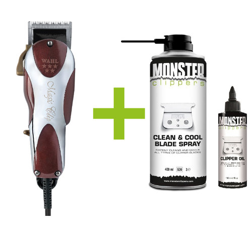 Wahl Magic Clip Tondeuse + Monster Clippers Clean & Cool Blade Spray & Olie 