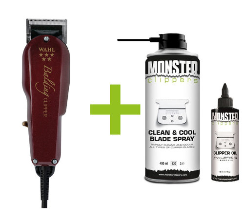 Wahl Balding Clipper Tondeuse + Monster Clippers Clean & Cool Blade Spray & Olie 