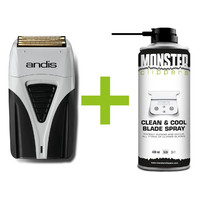 Andis Scheerapparaat TS-2 Shaver Profoil Lithium Plus Titanium Foil + Monster Clippers Clean & Cool Blade Spray