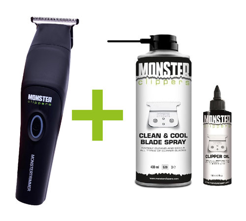 Monster Clippers Combi MONSTERTRIMMER Draadloos Lithium-ion + Monster Clippers Clean & Cool Blade Spray & Olie 