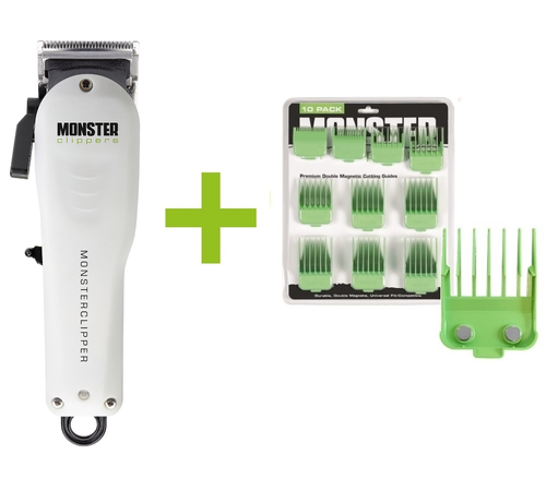 Monsterclipper Taper Blade + Premium Dubbel Magnetische Opzetkammen Groen 