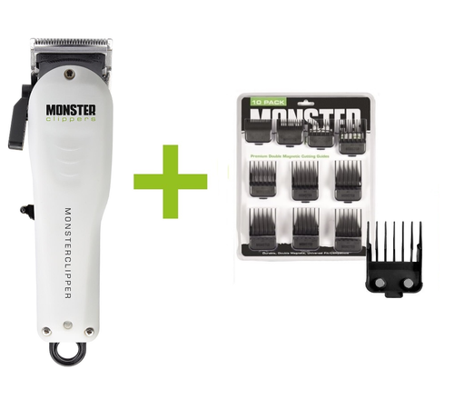 Monsterclipper Taper Blade + Premium Dubbel Magnetische Opzetkammen Zwart 