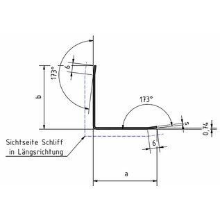 Versandmetall Stainless steel angle Edge protection angle Corner protection rail 3-fold edged equilateral 90 ° length 1000 mm