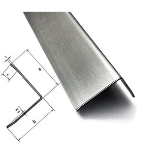 Versandmetall Stainless steel angle Edge protection angle Corner protection rail 3-fold edged equilateral 90 ° length 1250 mm