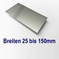 Versandmetall Aluminiumblech Zuschnitte 1.4301 von 25 bis 150mm Breite, Länge 1500 mm