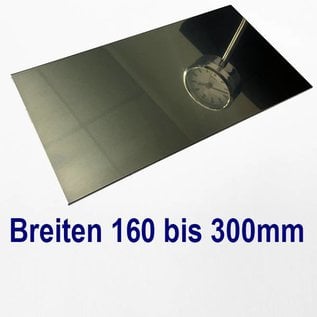 Versandmetall Stainless steel plate 160 - 300 mm width - 2500 mm length shining mirror  3D