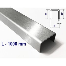 Versandmetall U-Profil Edelstahl bis Breite c= 30 mm und Länge 1250 mm