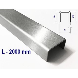 Versandmetall U-Profil aus Edelstahl gekantet bis Breite c= 30 mm und Länge 2000 mm