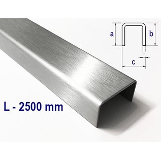 Versandmetall U-Profil aus Edelstahl gekantet Breite c 35 bis 60mm und Länge 2500 mm