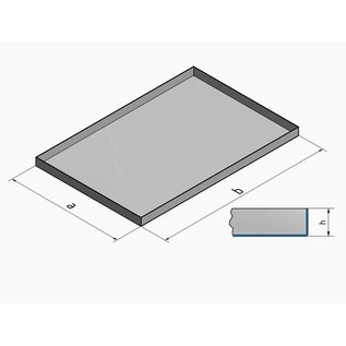 Versandmetall Edelstahlwanne R1 geschweißt Materialstärke 1,5mm  Breite 450 mm Außen Schliff K320