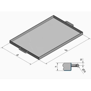 Versandmetall Edelstahlwanne R1 geschweißt Materialstärke 1,5mm  Breite 450 mm Außen Schliff K320