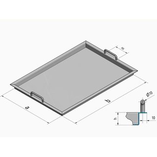 Versandmetall Edelstahlwanne R3  geschweißt Materialstärke 1,5mm  Länge/Tiefe (a)  250 mm Außen Schliff K320