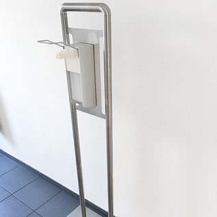 Versandmetall Mobile disinfection column made of high quality stainless steel. (without dispenser) Small space requirement, easy to transport. wall mounting is not necessary.