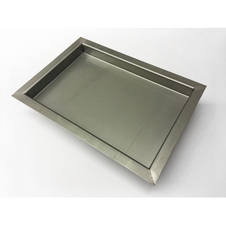 Versandmetall Stainless steel shower tray, shower tray {R3A} 1.5mm, INNER cut K320, depth 773 (800) mm, width 903 (930) mm, 2 drain holes height 60mm, 3-sided peripheral edge 15mm - Copy