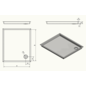 Versandmetall Stainless steel 316L (1.4404 or 1.4571) Shower tray, shower tray {R3A} 1.5mm, INSIDE cut K320, depth 800 mm (817mm outside), width 950 mm, (967mm outside) 1x drain hole, height 180mm 4-sided edge 10mm